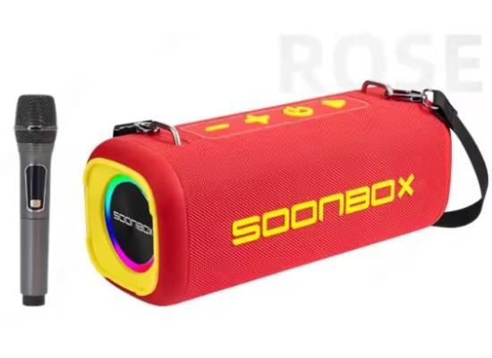 Soonbox S9200 Stereo Bluetooth High Power Party Box Waterproof Outdoor 100W Wireless Speaker Portable Audio System Sound Speakers, Bluetooth, TF card, USB, AUX, TWS, with Mic - Red
